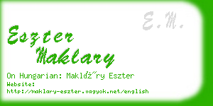 eszter maklary business card